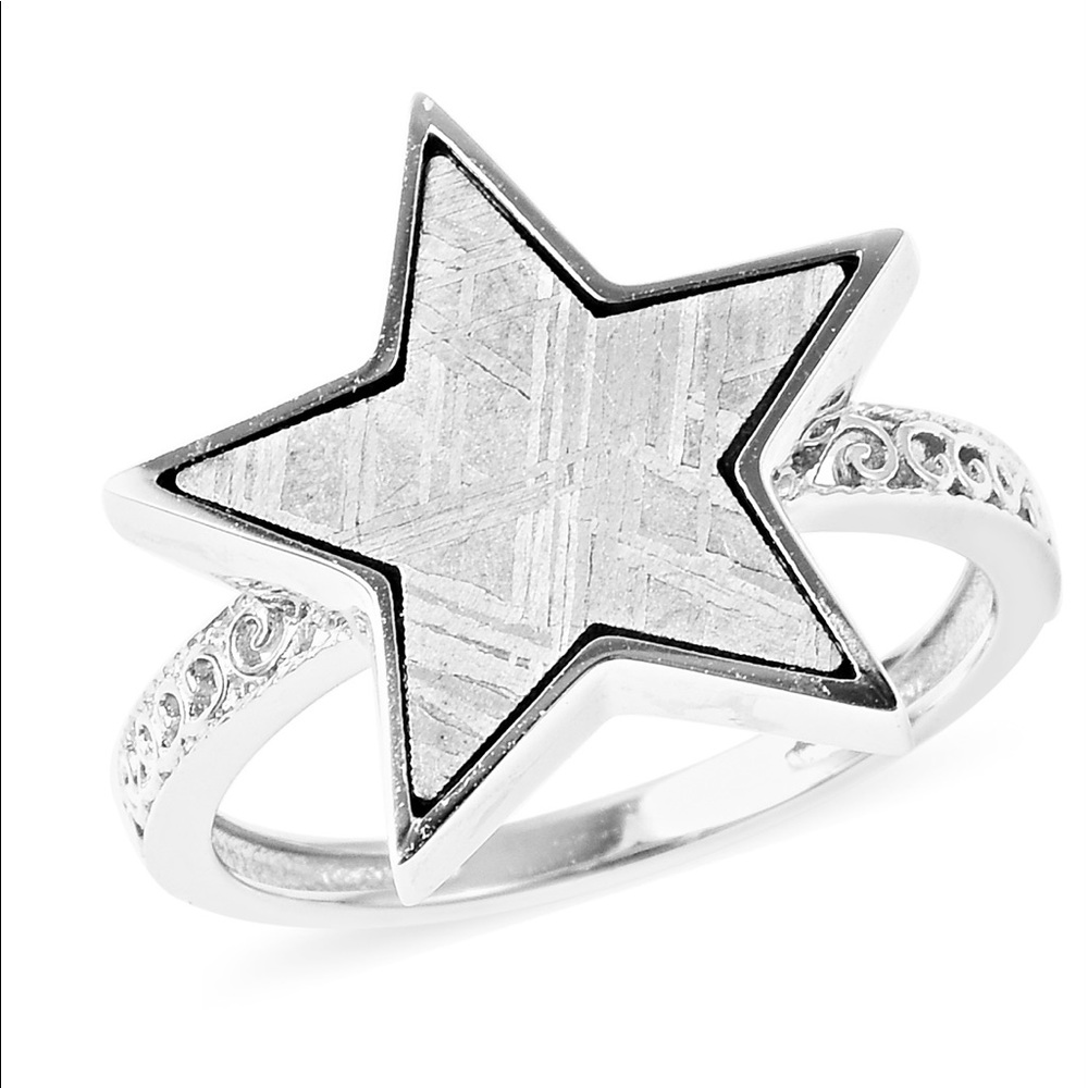 Marvelous Meteorite Sterling Silver Star Ring
